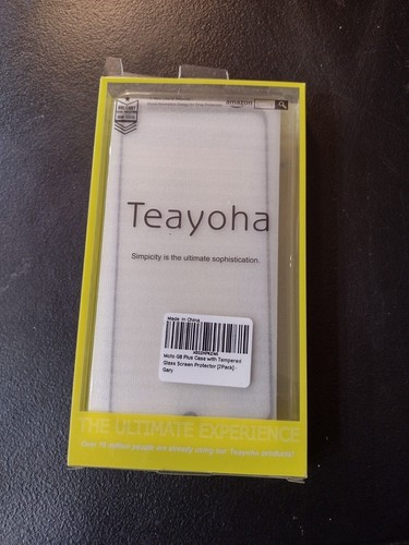 Teayoha Moto G8 Plus Case with Tempered Glass Screen Protecter (Gray)
