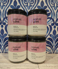 INSPIRE LOVE Rose & Vanilla 7oz candle x4 Bath & Body Works White Barn