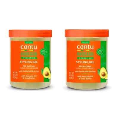 Cantu Avocado & Shea Hydrating Styling Gel  Curls Coils & Waves 18.5oz- Lot of 2