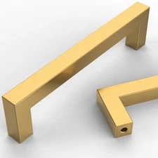 10 Pack 5''128mm Brushed Brass Cabinet Pulls Kitchen Gold Cabinet Handles Sta...