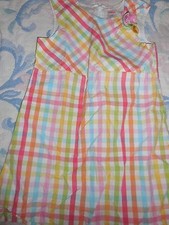 euc Gymboree pastel check shift dress girls 6 free ship USA