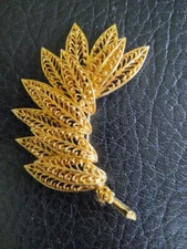 Vintage Jewelry Signed PIM Joseph P. Piscitelli Leaves Pin Brooch