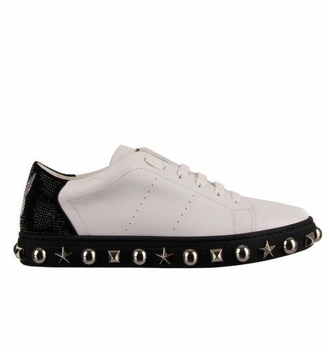 Philipp Plein - Studded Crystals Low-top Sneaker White Black EUR 35
