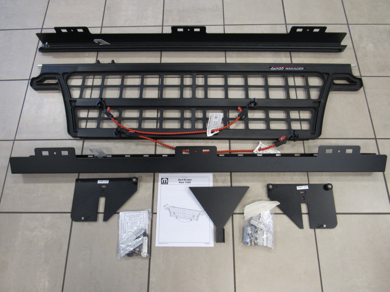 20192021 RAM 1500 DT 5th Gen Cargo Bed Divider with Hardware Aluminum