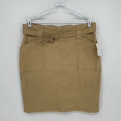 New York Company Skirt Womens Large Beige Mini Belted