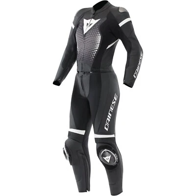 Combinaison En Cuir De Moto 53S=44 Femme Courte - Dainese Fulminea - Noir-Blanc - Photo 1/4