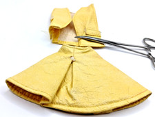 Barbie Vintage 1970's Clone Maddie Mod Style Yellow Faux Leather Skirt  Vest