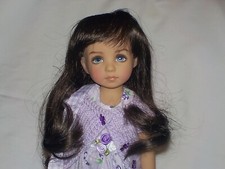 Doll Wig Fits 13" Effner's Little Darlings Doll- Dollspart Size 7 Dark Brown