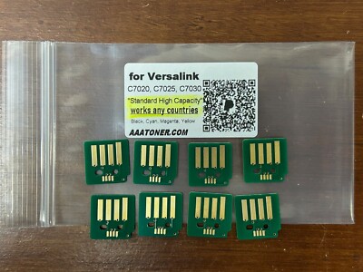 8 x Standard HY Toner Chip for Xerox VersaLink C7020, C7025, C7030 Refill