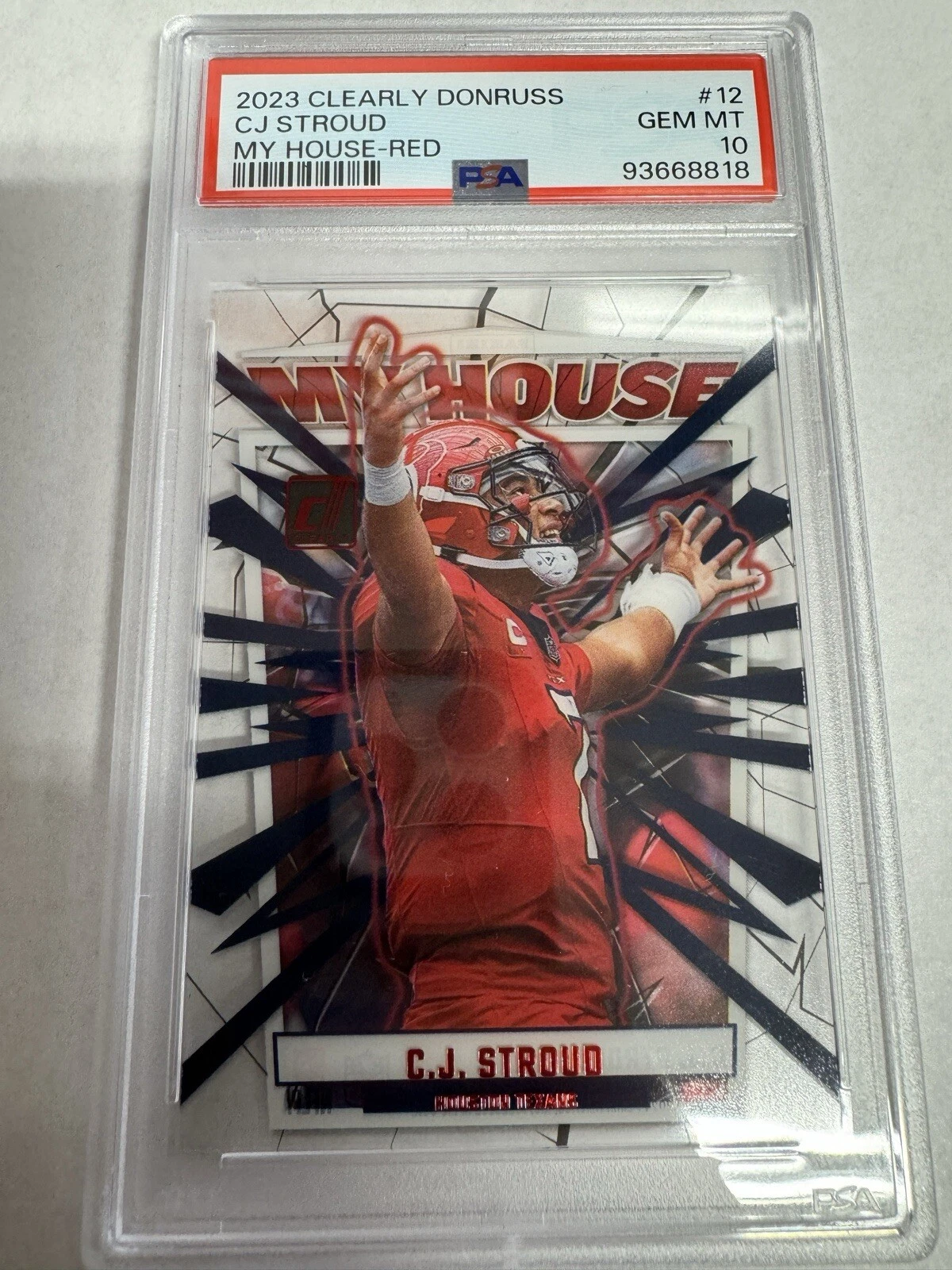 CJ Stroud Panini Clearly Donruss Clearly My House #12 Red