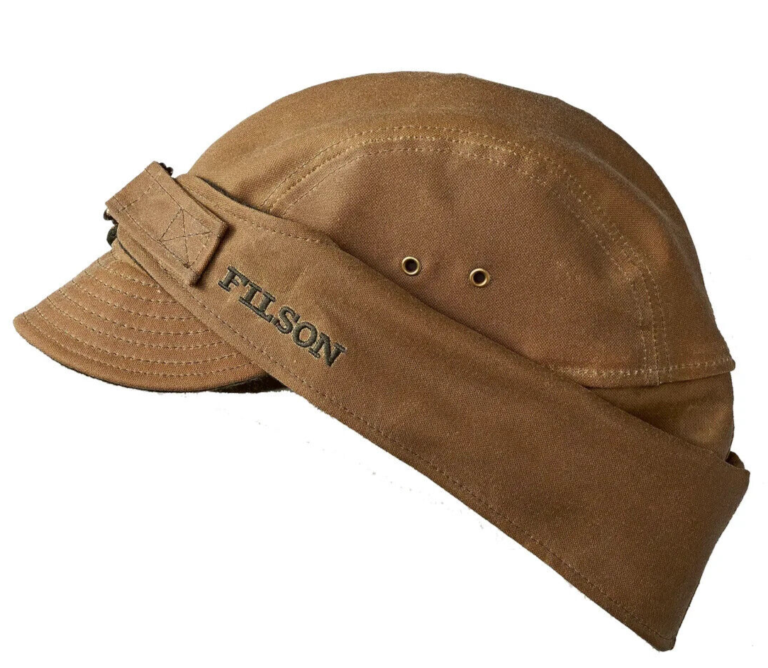 Filson Tin Cloth Wildfowl Hat -MEDIUM- 11060063 MADE IN USA Dark