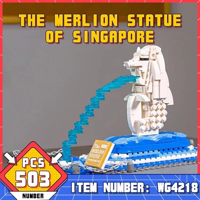Wange Landmark Architecture Series Singapore Merlion Statue Building Toy 503pcs