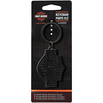 Harley-Davidson Bar and Shield Knurled Black Background Metal Key