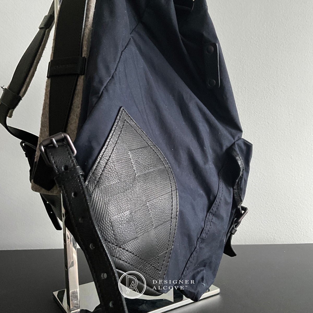 Pre-Loved Burberry Mega Check Canvas Korbin Backpack Burberry Mega Check Backpack Black Beige Leather Cloth ref  main image 2