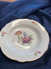 Teller tief  Schmuckteller Porzellan Motiv Blumen mit Goldrand Rieber Bavaria