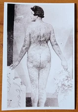 Bernard Kobel Traditional Tattoo Photo B&W Vintage Tattooed Woman Full Back Legs