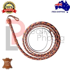 Kangaroo Double Belly Leather Bullwhip 16 Feet Long 16 Plaits Bull Whip HANDMADE
