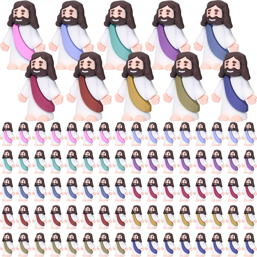 150 Pack Mini Jesus Figurines Bulk Little Jesus Figures Toy to Hide and Seek Tin