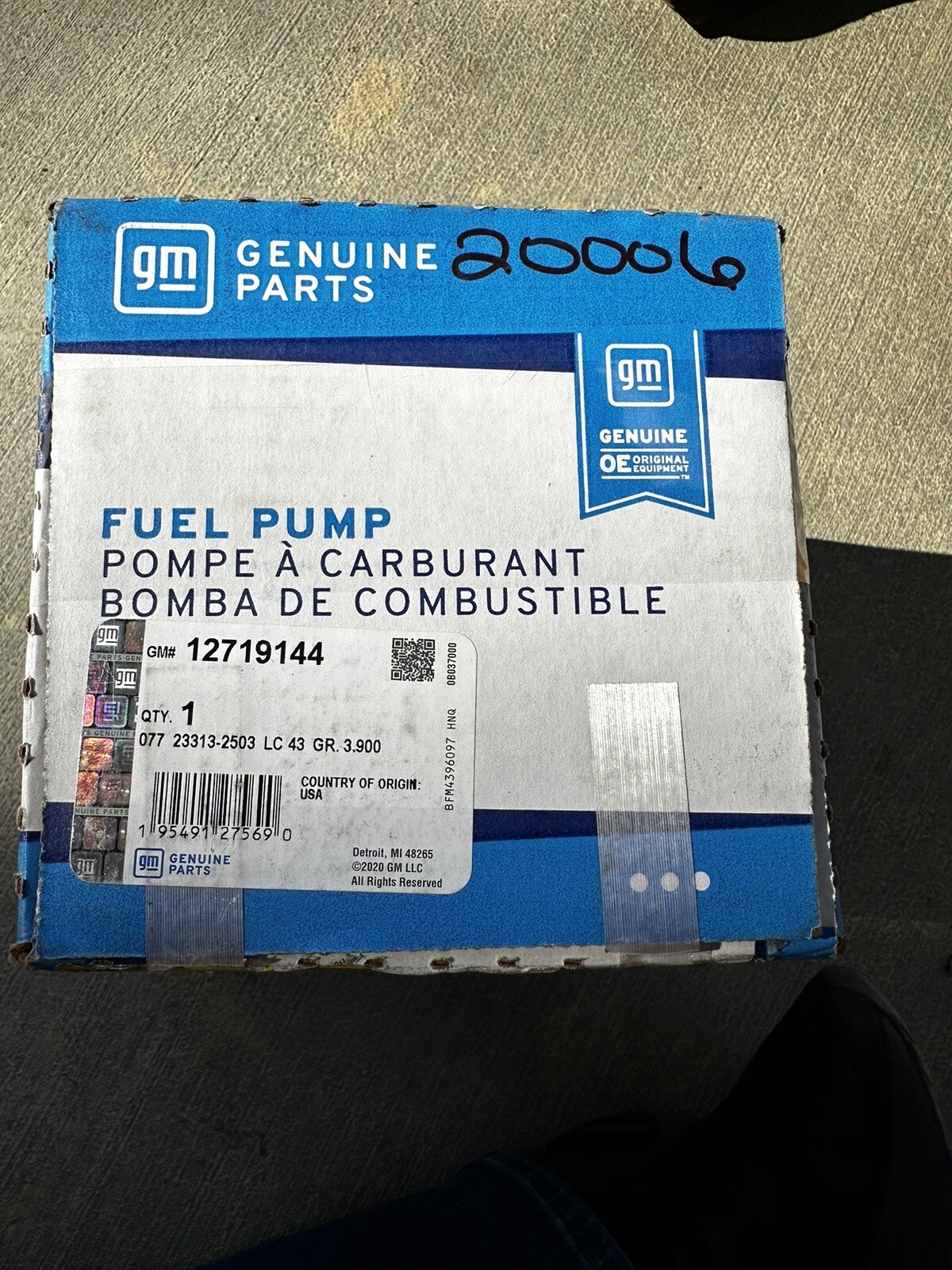 Genuine GM Fuel Pump 12719144 high pressure 5.3 6.2 series 2021 