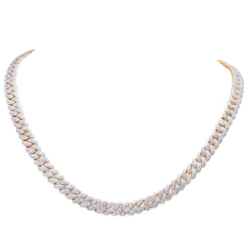 Yellow Gold Miami Cuban Genuine Diamond Chain Necklace 8MM 8.7 CT 21ins - Picture 2 of 7