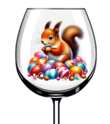 12x Farbe Ostern Chipmunk Ei Vinyl Aufkleber Abziehbild Becher Weinglas Flasche Becher