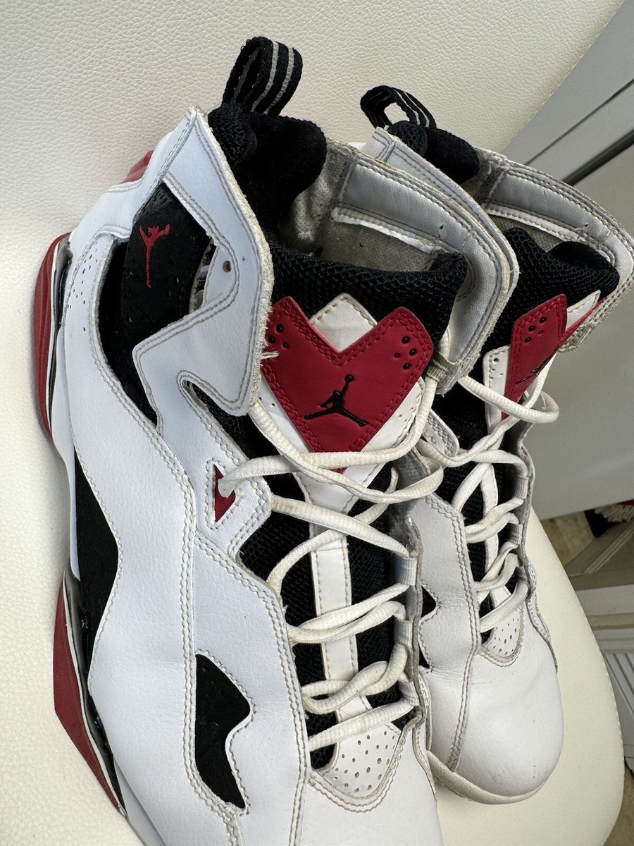 Size 12 -Mens Nike Air Jordan True Flight White/Carmine Red
