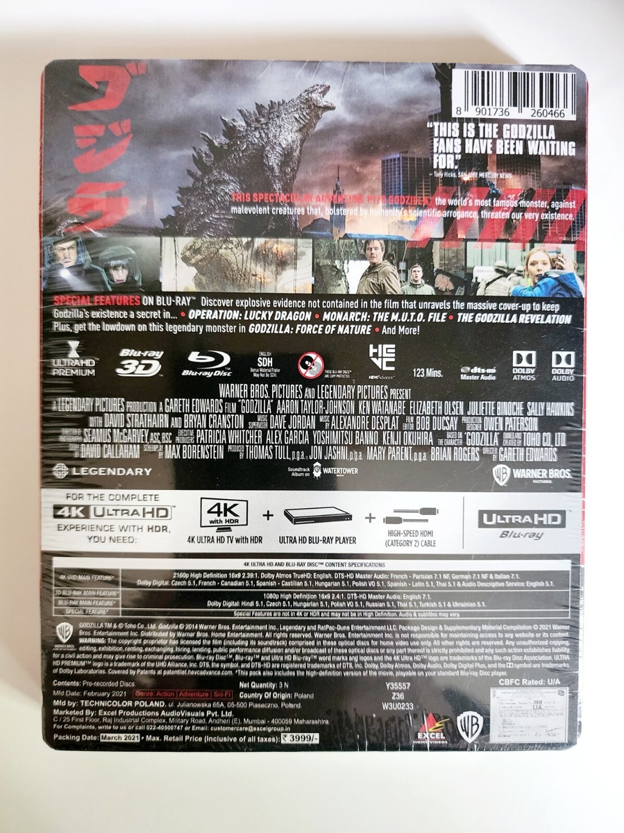 Godzilla (2014) Steelbook: 4K, 3D, Blu Ray Sealed Mint EU Import Ships in Box | eBay Godzilla (2014) Steelbook: 4K, 3D, Blu Ray Sealed Mint EU Import Ships in Box | eBay