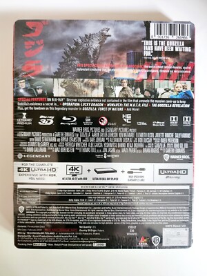 Godzilla (2014) Steelbook: 4K, 3D, Blu Ray Sealed Mint EU