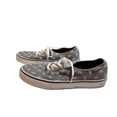 Boston Red Sox Vans Unisex Sneakers Mens Womens MLB Skate Shoes  Gray