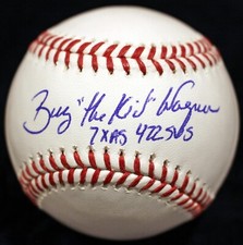 BILLY WAGNER THE KID + 7 X AS + 422 SAVES INSC SIGNED AUTO STAT BASEBALL JSA COA