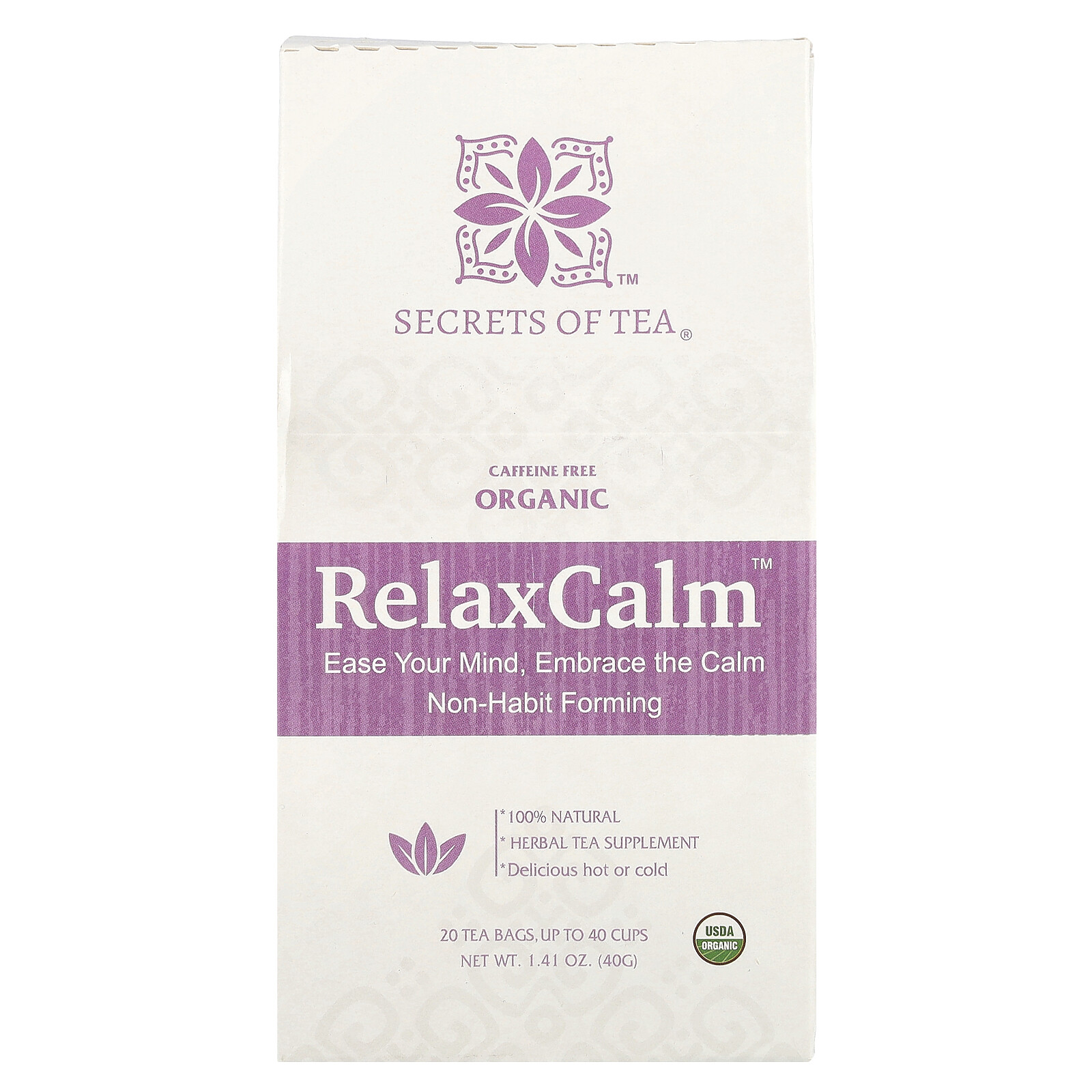 RelaxCalm, без кофеина, 20 чайных пакетиков, 1,41 унции (40 г)