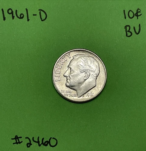 1961 D Roosevelt Dime BU Uncirculated Mint State 90% Silver 10c US Coin