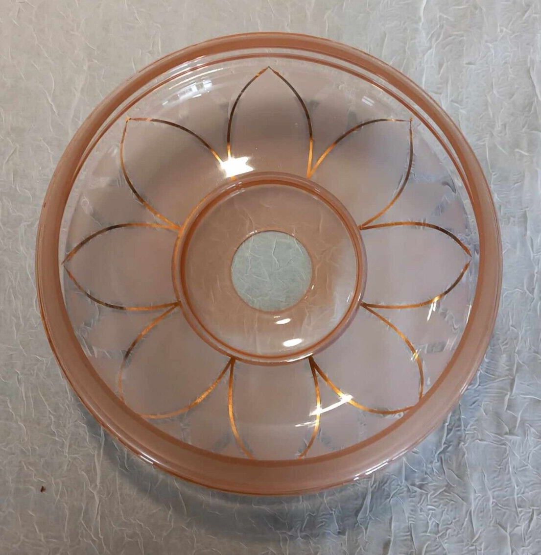 Vintage 50's/60's Part Frosted with Gold Trim Salmon Pink Tinted