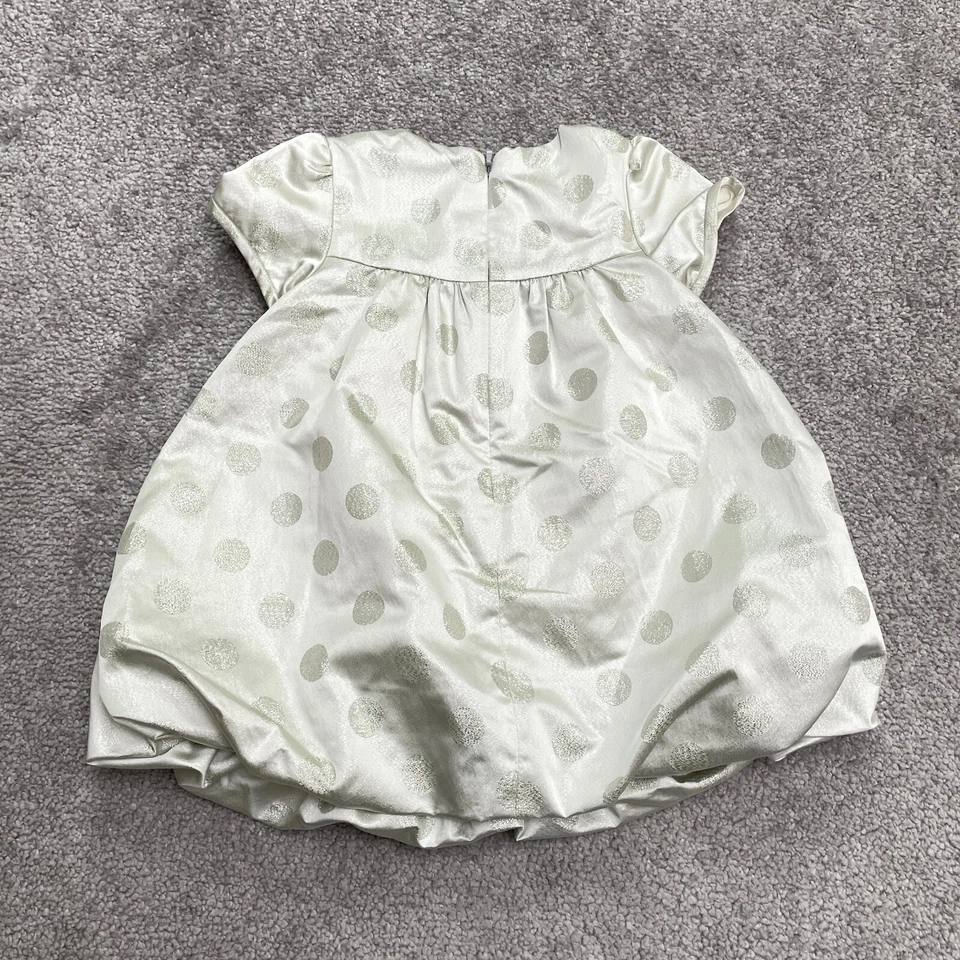 Vestido Metálico Dobladillo Burbuja Bebé Gap Infantil 12-18 Meses Blanco Plata Lunares Foto 2 de 4