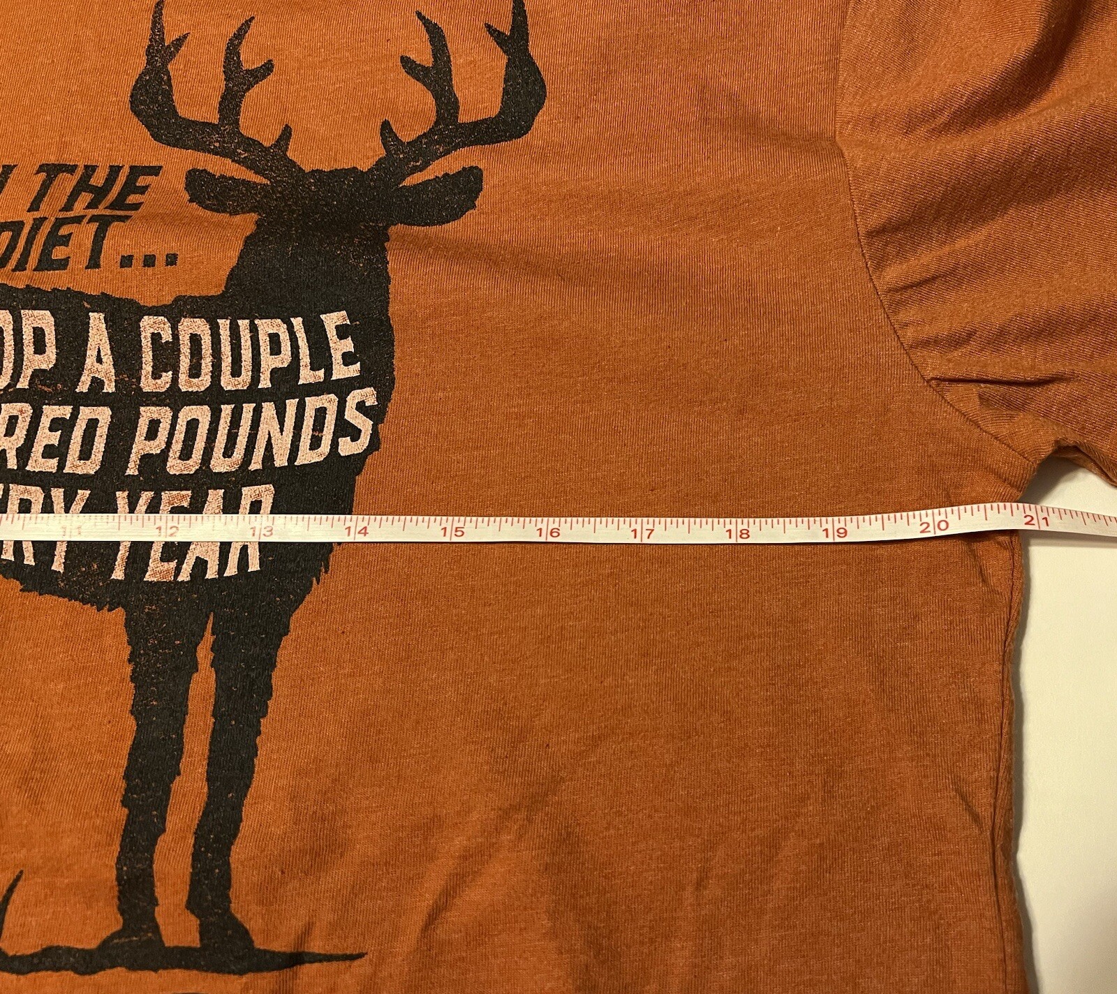 Bass Pro Shop Medium Men’s Tshirt Orange With Deer Graphic And Saying 