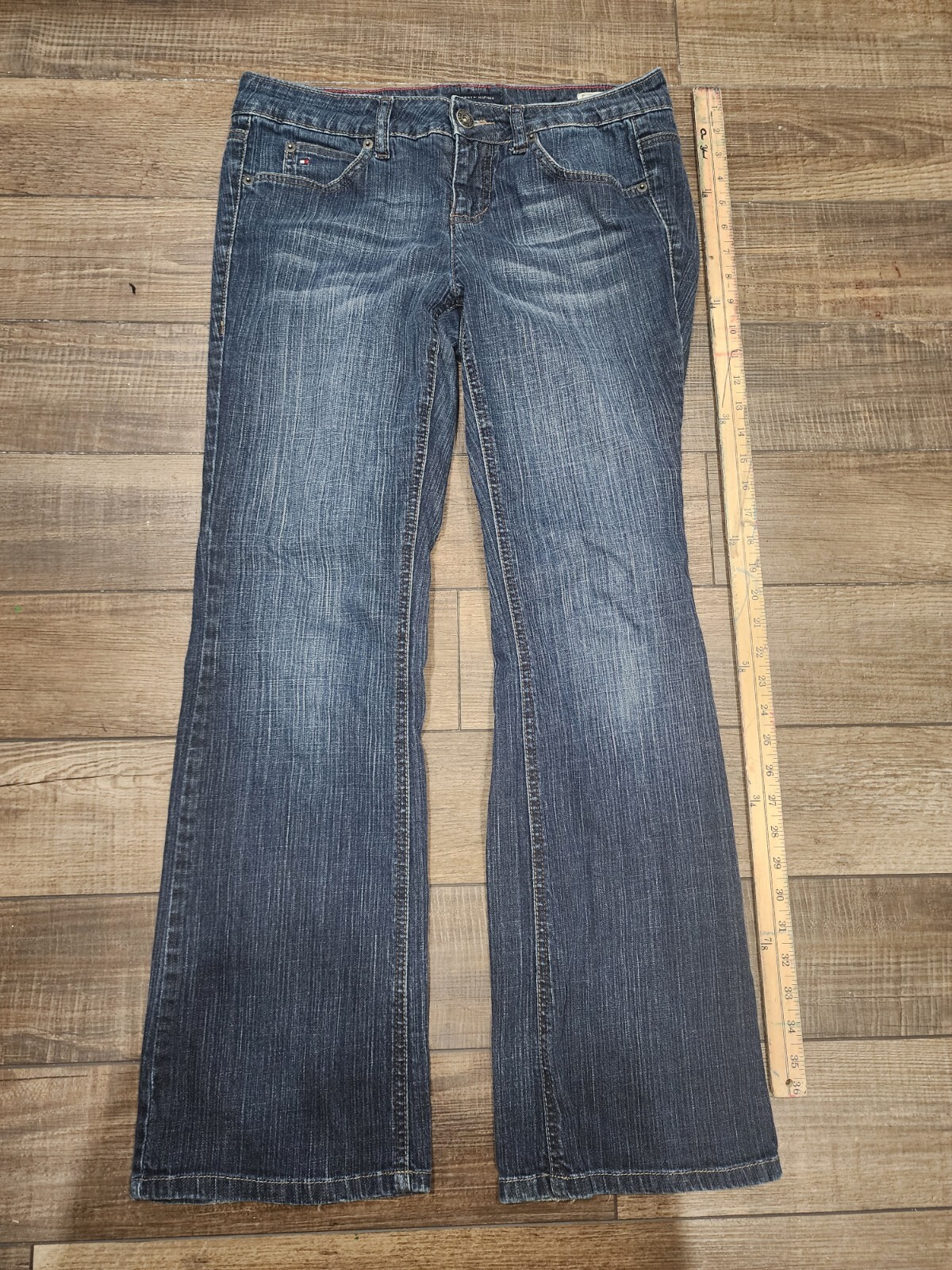 Tommy Hilfiger Women's American Freedom Modern Rise Bootcut Blue Jeans Size 10