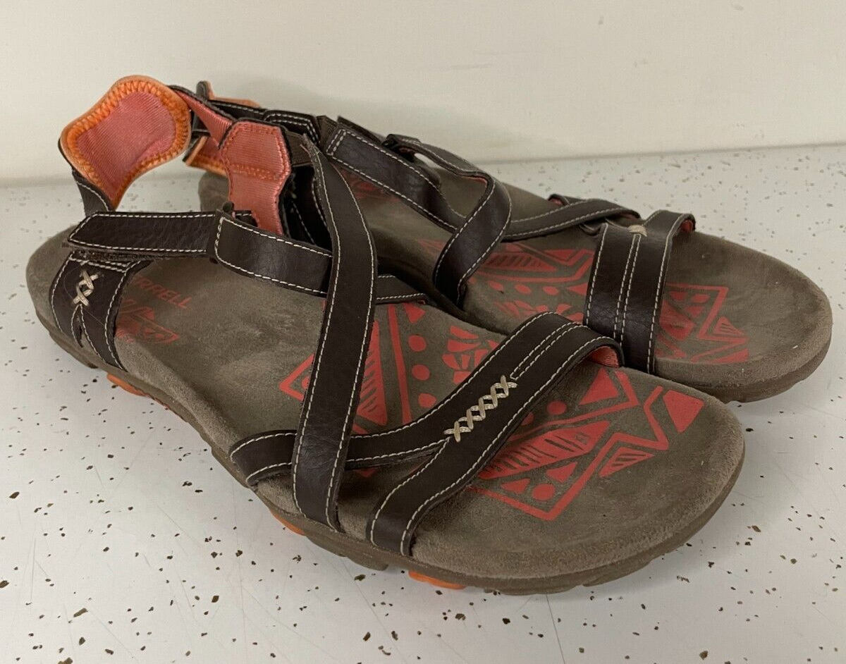 Sandali sportivi Merrell donna taglia 9 pelle rosa sabbia escursionismo corallo cacao