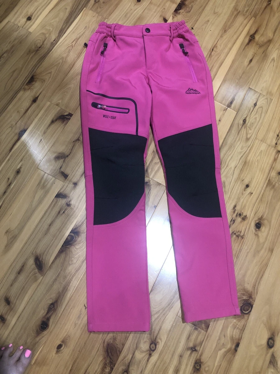 Outdoor Sports Wei-tex Fleece Lined Snow Ski Board Pants Women's XS PINK  BLACK