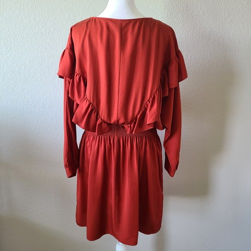 Gianni Bini Western Country Women Dress SZ Small 100% Tencel Lyocell Rust Orange - Picture 3 of 13