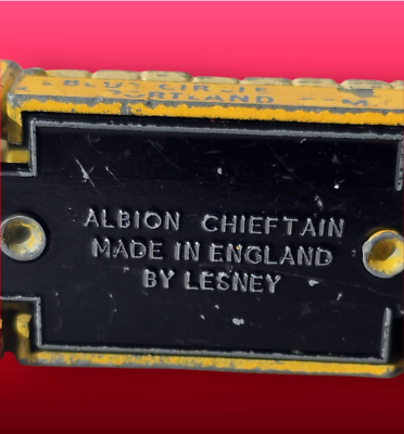 Vintage Unboxed Matchbox Albion Chieftain No.51 Yellow Made in