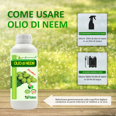 Fitokem | Olio di Neem Biologico 1L + Olio di Neem Gold Biologico Protezione 1L + Olio di Neem Nutrizione Biologico 1L | Tris