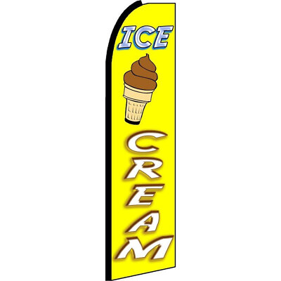 Ice Cream Yellow  3 ft X 11 1/2 ft Swooper Flag (Hardware Sold Separately)