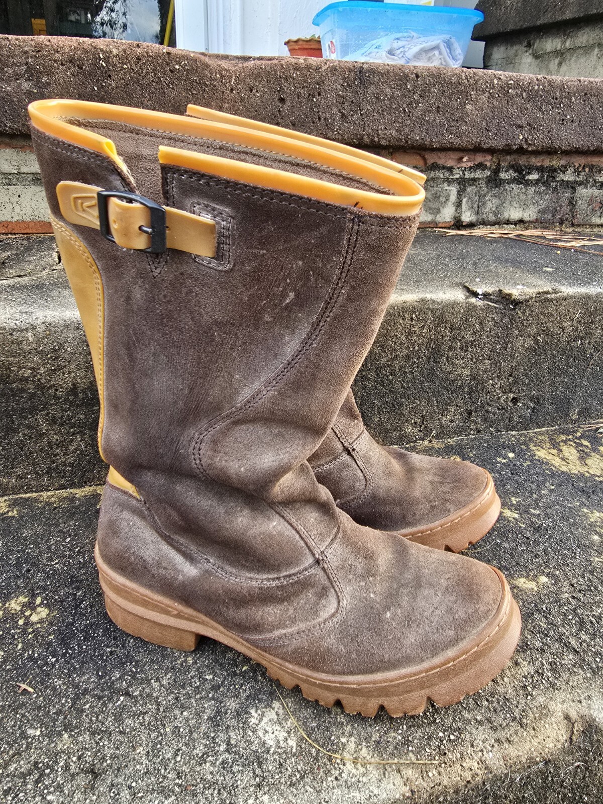 Stivali Keen pull on marroni in vitello scamosciato donna 8