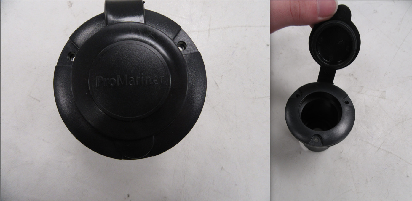 PROMARINER UNIVERSAL AC PLUG HOLDER + 51300 BLACK MARINE BOAT
