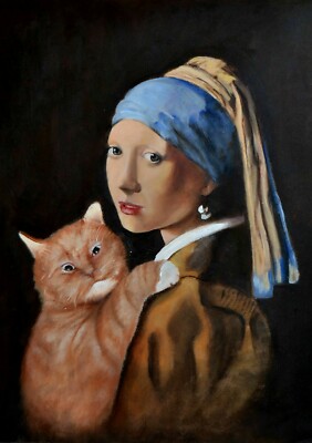 Gatto Quadri Moderni Quadro Moderno Gatto nero divertente Libri di lettura Stampa su Tela Con Cornice Pittura Rosa Vintage Animal Quadri Decorazione Murale Camera da letto camera delle ragazze 30x40cm
