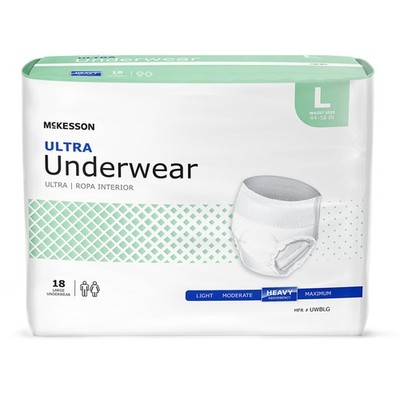 McKesson Adult Disposable Pull On Up Underwear Diapers L Heavy Absorbency 18 Ct
