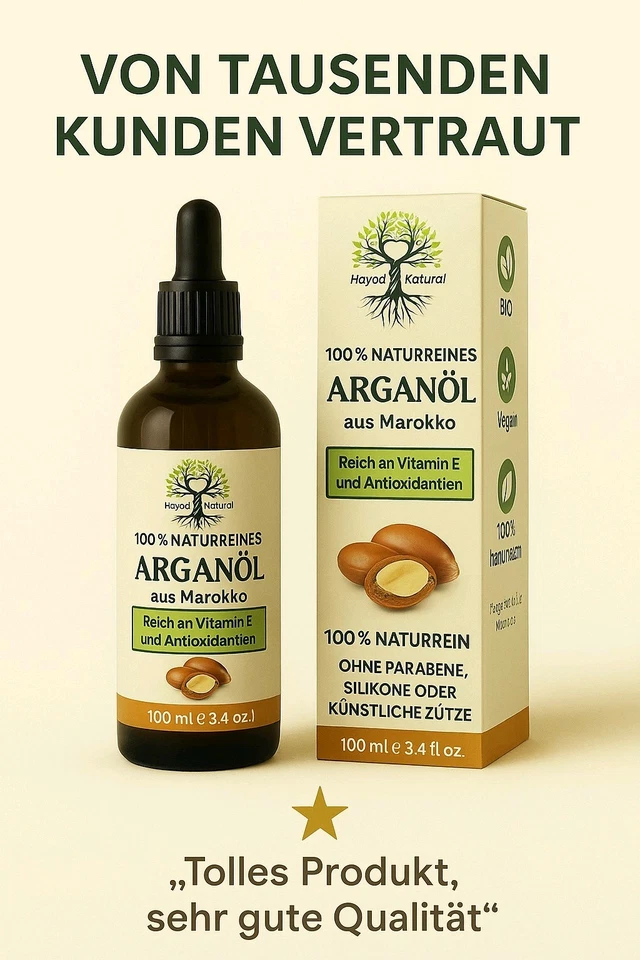 Marokkanisches Arganöl 50ml für Haare, Bart, Haut und Nägel 100% Bio - Vegan - Bild 4 von 4