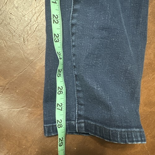 EUC Tory Burch Signature Logo Pocket Super Skinny Dark Blue Petite Jeans 30 31 - Picture 4 of 7