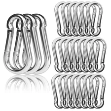 30PCS 4" Heavy Duty Spring Snap Hook, M10 3/8" Galvanized Steel Carabiner Cli...