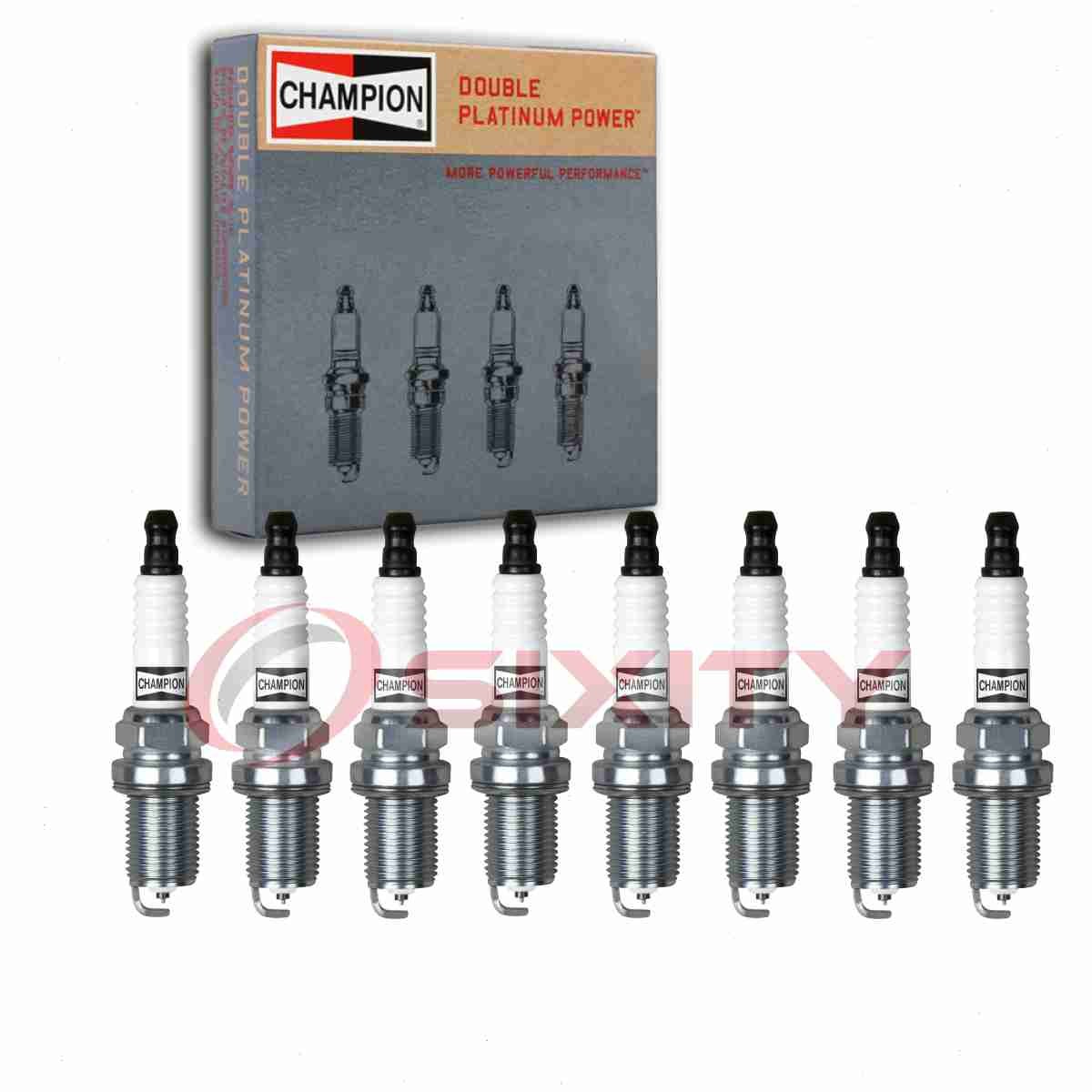 8 pc Champion Double Platinum Spark Plugs for 2006-2009 Land Rover Range kv